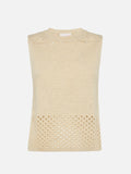 Top crochet beige Aire